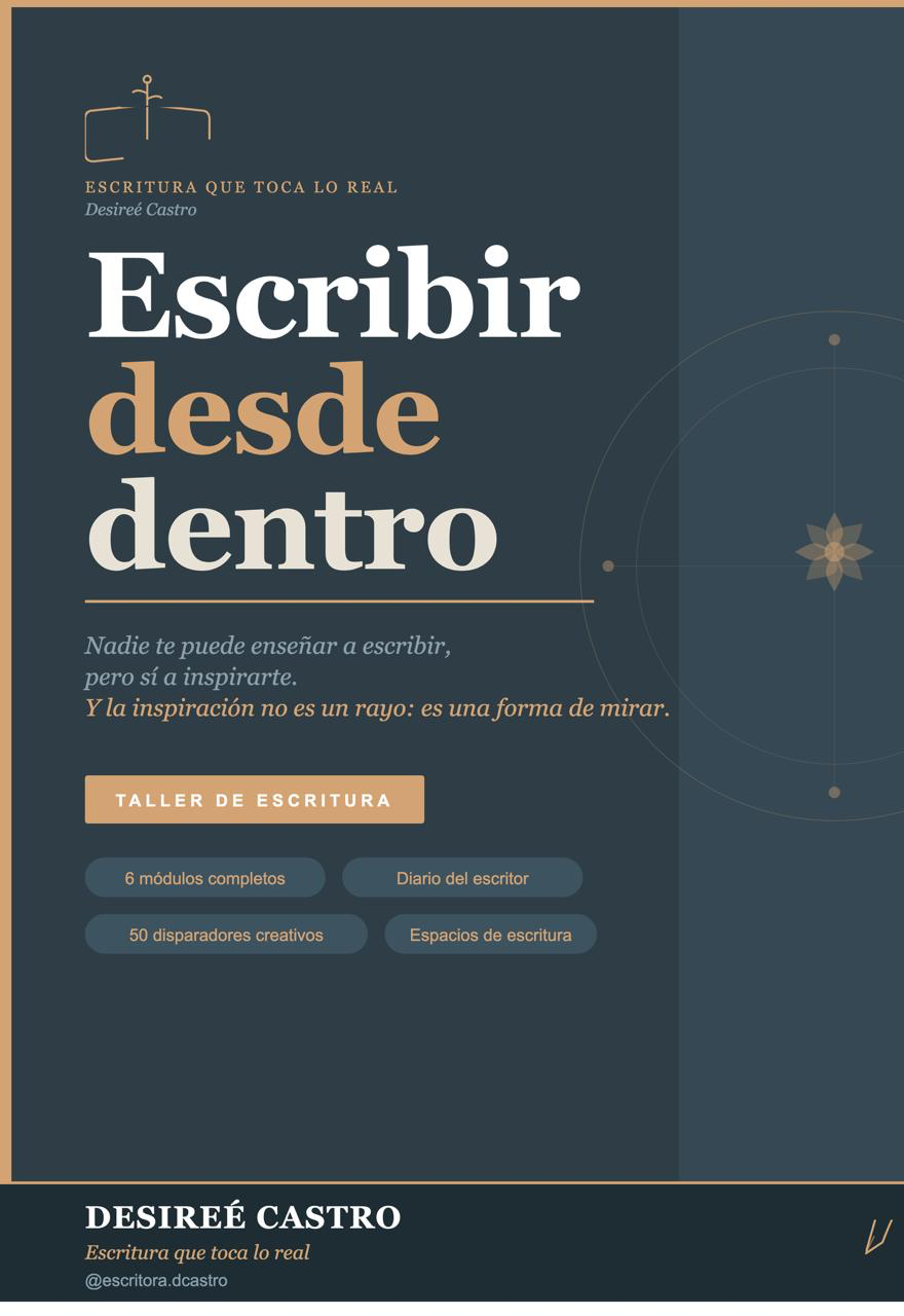 Portada del taller Escribir desde dentro de Desireé Castro